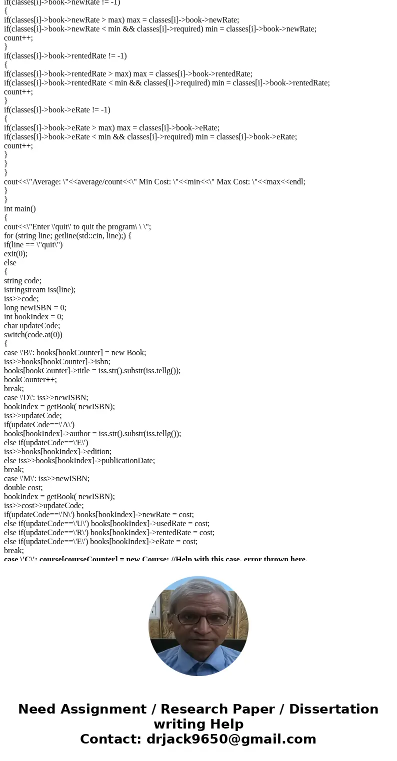 I have posted this earlier, but it seems that the code part was cutoff, therefore, this is re post with full code. In the program the \