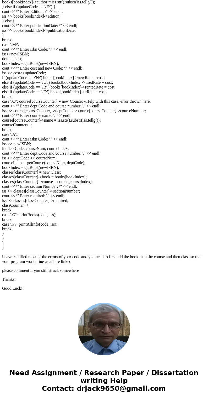 I have posted this earlier, but it seems that the code part was cutoff, therefore, this is re post with full code. In the program the \