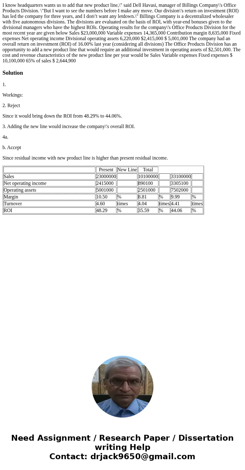  I know headquarters wants us to add that new product line,\