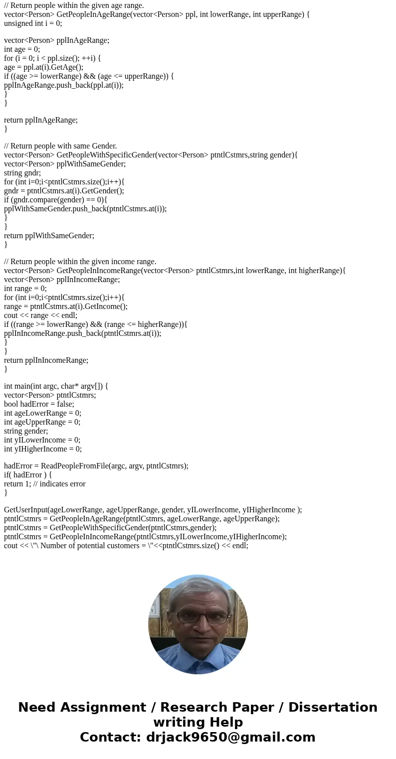 In this programming assignment, you’ll identify the number of potential customers for a business. The starter program outputs the number of potential customers  In this programming assignment, you’ll identify the number of potential customers for a business. The starter program outputs the number of potential customers