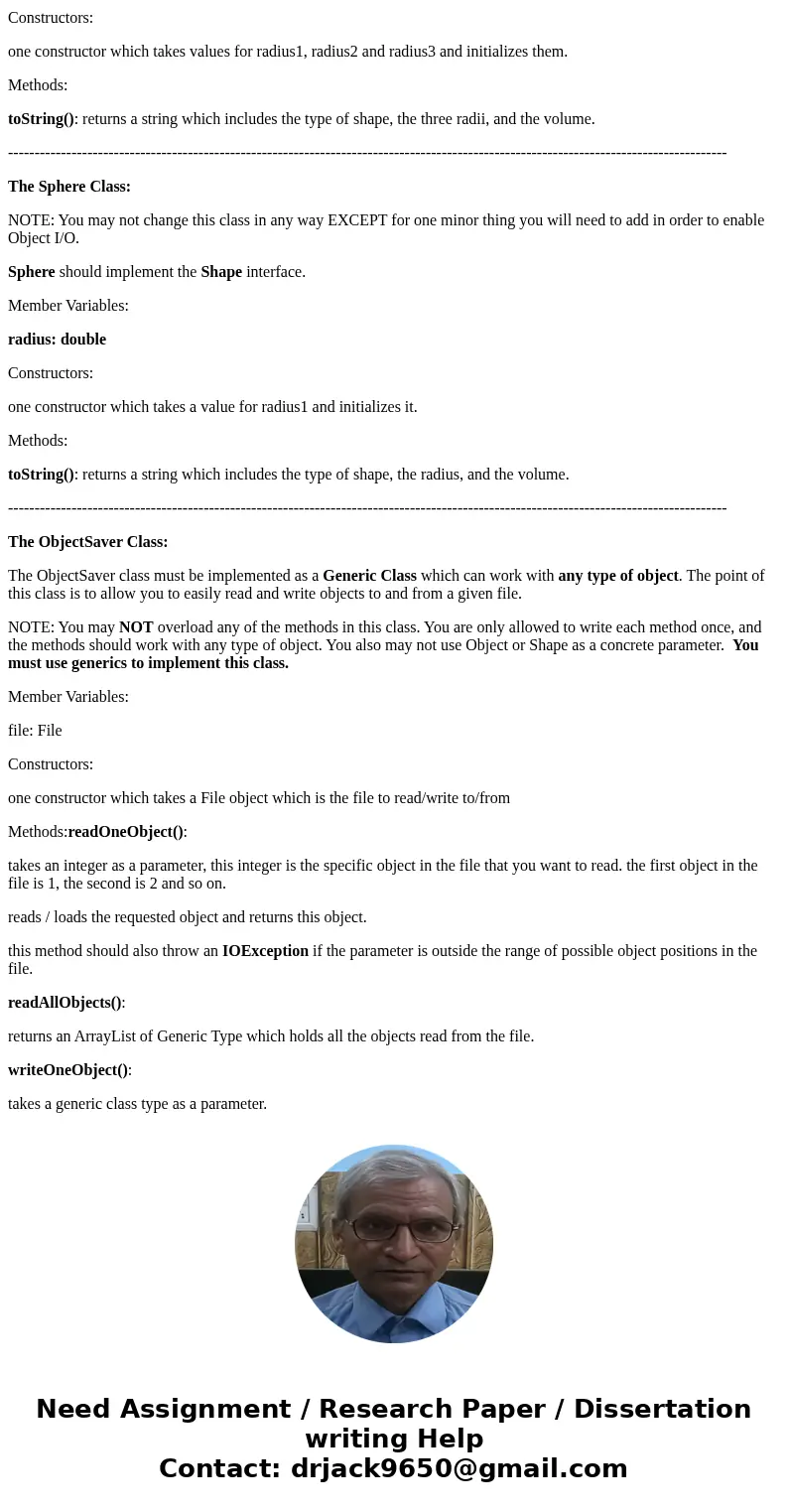 Java Program Please read very carefully. Required Formulas: Cone Volume: 1/3 r^2 h Ellipsoid Volume: 4/3 r1 r2 r3 Sphere Volume: 4/3 r^3 ----------------------- Java Program Please read very carefully. Required Formulas: Cone Volume: 1/3 r^2 h Ellipsoid Volume: 4/3 r1 r2 r3 Sphere Volume: 4/3 r^3 -----------------------
