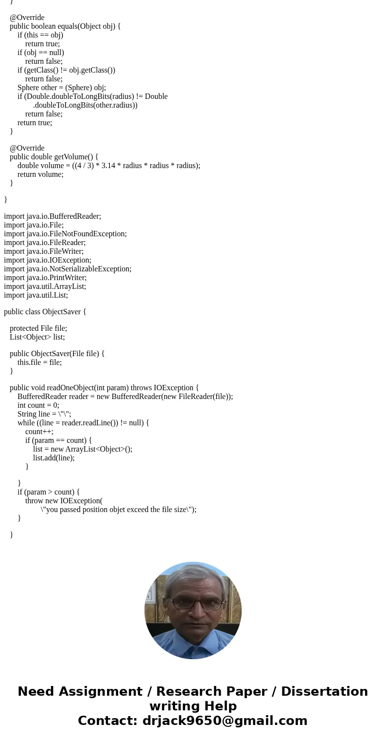 Java Program Please read very carefully. Required Formulas: Cone Volume: 1/3 r^2 h Ellipsoid Volume: 4/3 r1 r2 r3 Sphere Volume: 4/3 r^3 ----------------------- Java Program Please read very carefully. Required Formulas: Cone Volume: 1/3 r^2 h Ellipsoid Volume: 4/3 r1 r2 r3 Sphere Volume: 4/3 r^3 -----------------------