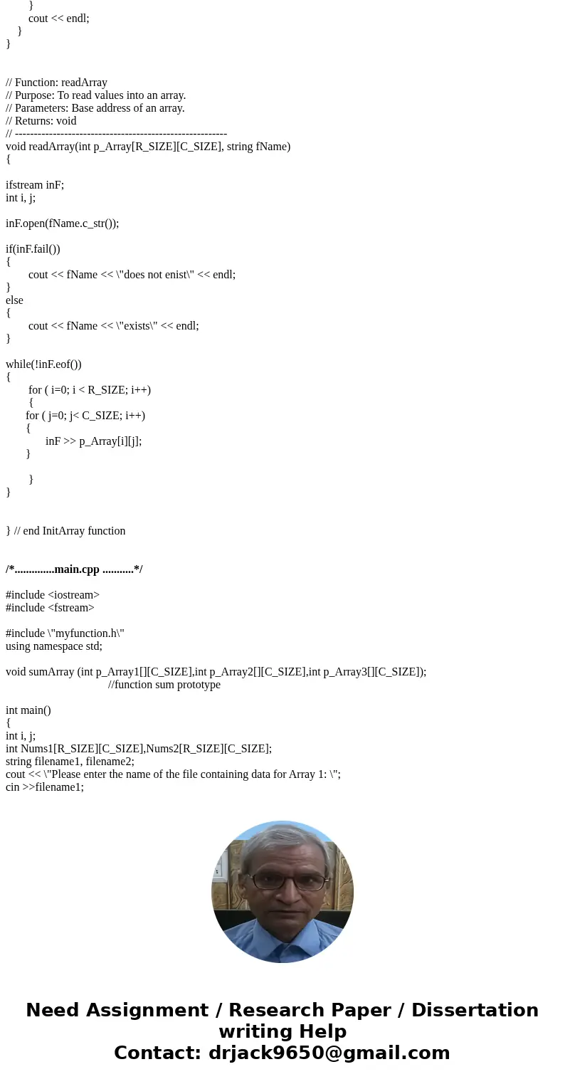 Lab Exercise — 2-D Arrays in C++ In this lab exercise, you are required to write a C++ program to add two 4 * 5 matrices and then output the results to the scre Lab Exercise — 2-D Arrays in C++ In this lab exercise, you are required to write a C++ program to add two 4 * 5 matrices and then output the results to the scre