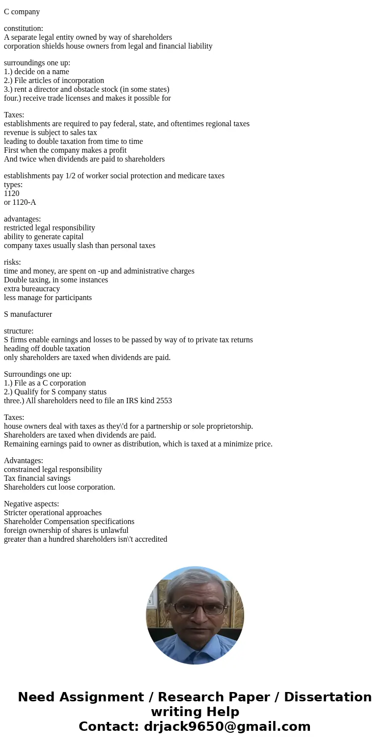 Name six to eight different types of tax structures for business and multinational corporations.SolutionChoose Your Poison What type of business do you\'ve gott