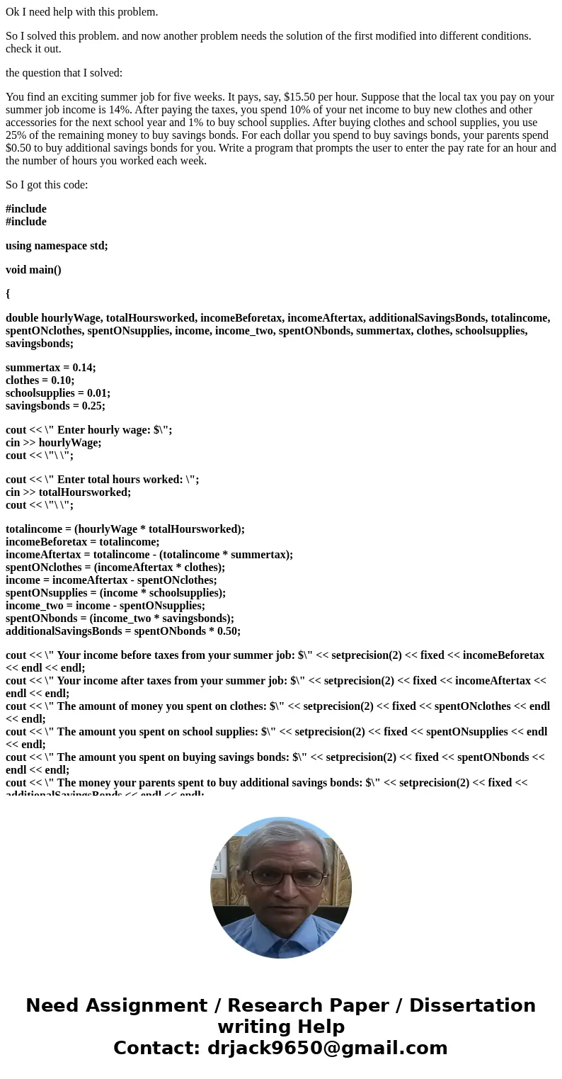 Ok I need help with this problem. So I solved this problem. and now another problem needs the solution of the first modified into different conditions. check it Ok I need help with this problem. So I solved this problem. and now another problem needs the solution of the first modified into different conditions. check it