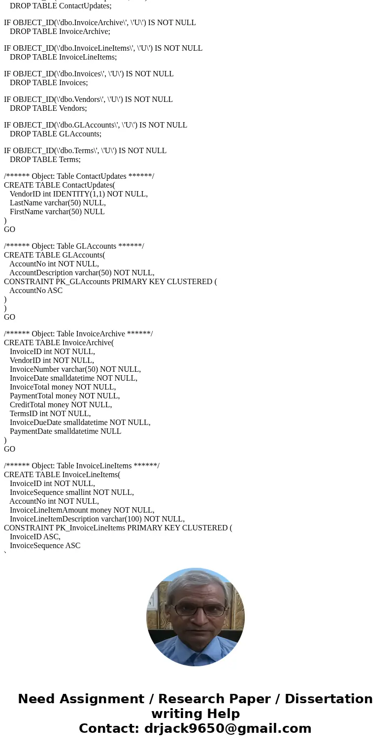 On Microsft SQL server management studio CIS 336 Week 5 Lab 1. (For the following exercise, use the Week 5 DB Design Excel file. Place the completed file in the