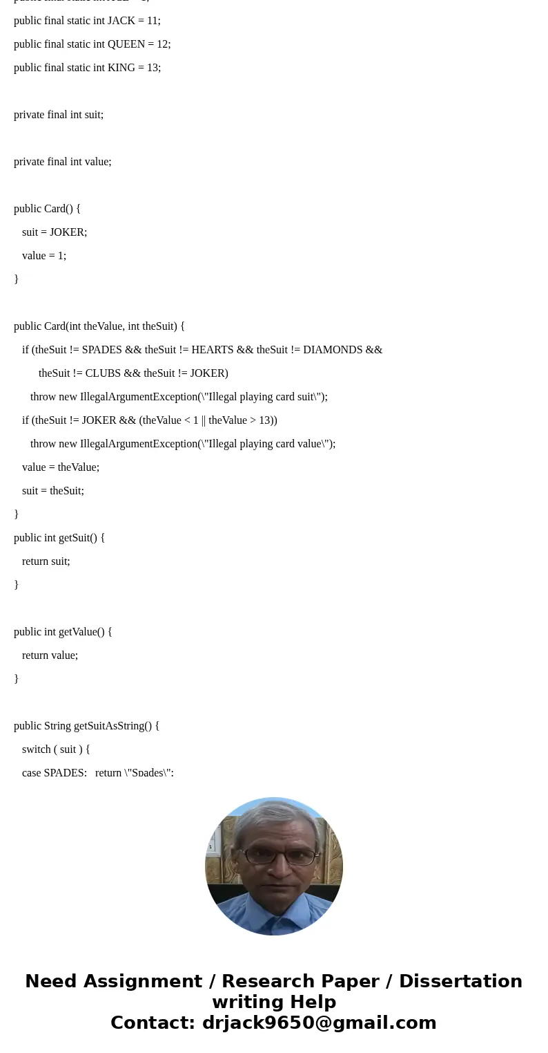 Part 1: JavaFX Events In this assignment we are going to use class construction to improve upon it a bit. You will create a Card class. The Card class will hold Part 1: JavaFX Events In this assignment we are going to use class construction to improve upon it a bit. You will create a Card class. The Card class will hold