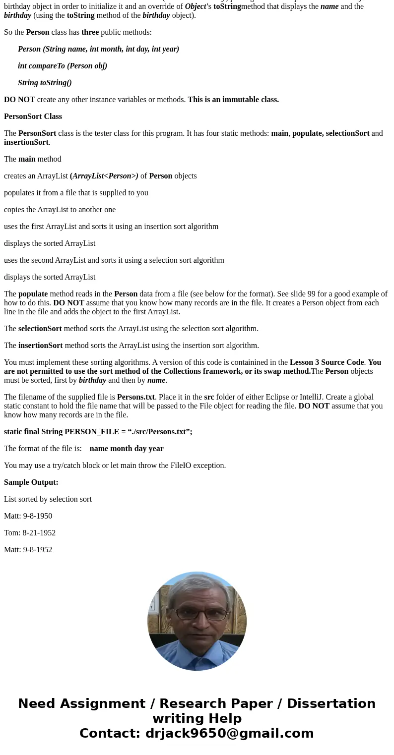 Please help Create classes that implement the Comparable interface Test the classes by sorting an ArrayList of objects that implement the Comparable interface U Please help Create classes that implement the Comparable interface Test the classes by sorting an ArrayList of objects that implement the Comparable interface U