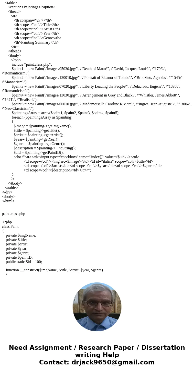 Please i need help with with this php files, the css does not have to look like in the screen shot in the button. Create a file named paint.class.php and within Please i need help with with this php files, the css does not have to look like in the screen shot in the button. Create a file named paint.class.php and within