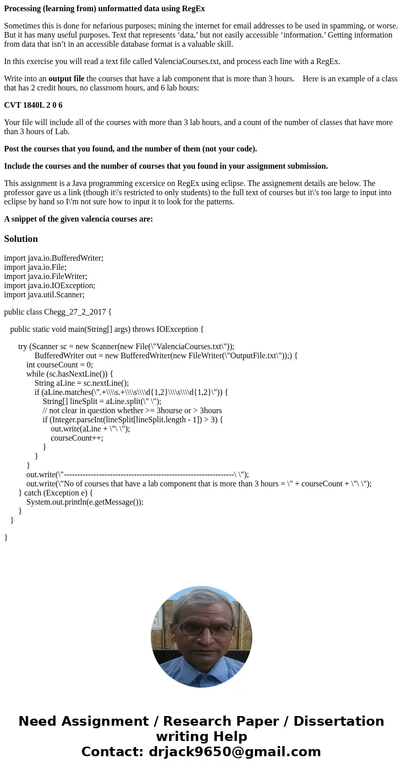 Processing (learning from) unformatted data using RegEx Sometimes this is done for nefarious purposes; mining the internet for email addresses to be used in spa Processing (learning from) unformatted data using RegEx Sometimes this is done for nefarious purposes; mining the internet for email addresses to be used in spa