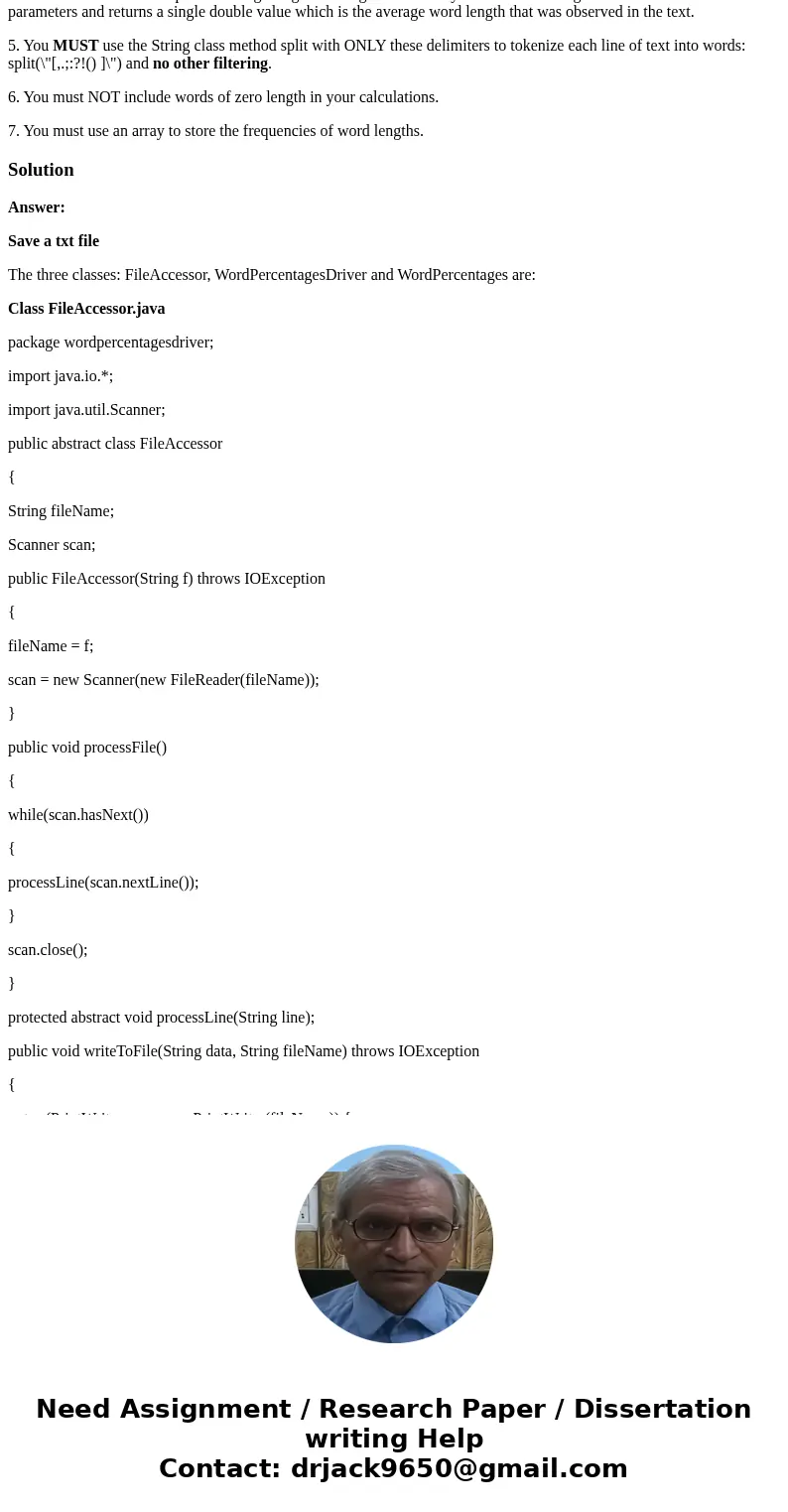 Programming Project: Word Percentages Do writings by individual authors have statistical signatures? They certainly do, and while such signatures may say little