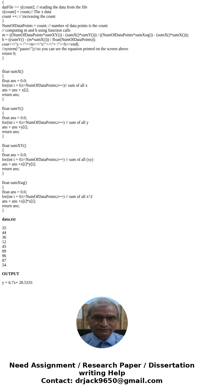so far we have used void functions....now we will be using functions that return values. Using the list of numbers provided,,,,,,find the best fit of a streight