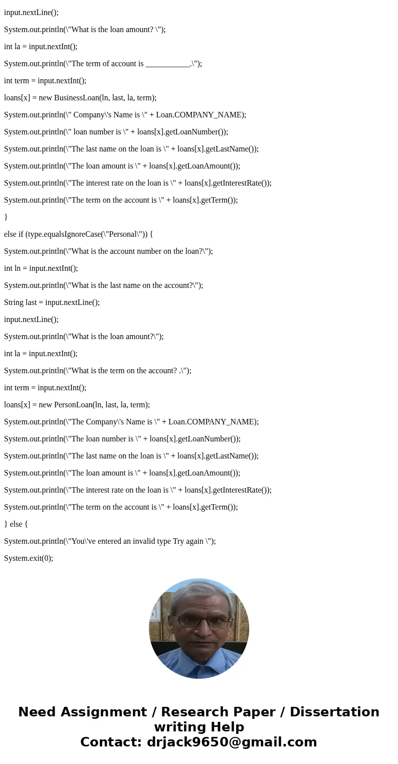 Thanks! Sanchez Construction Loan Co. makes loans of up to $100,000 for construction projects. There are two categories of Loans-those to businesses and those t