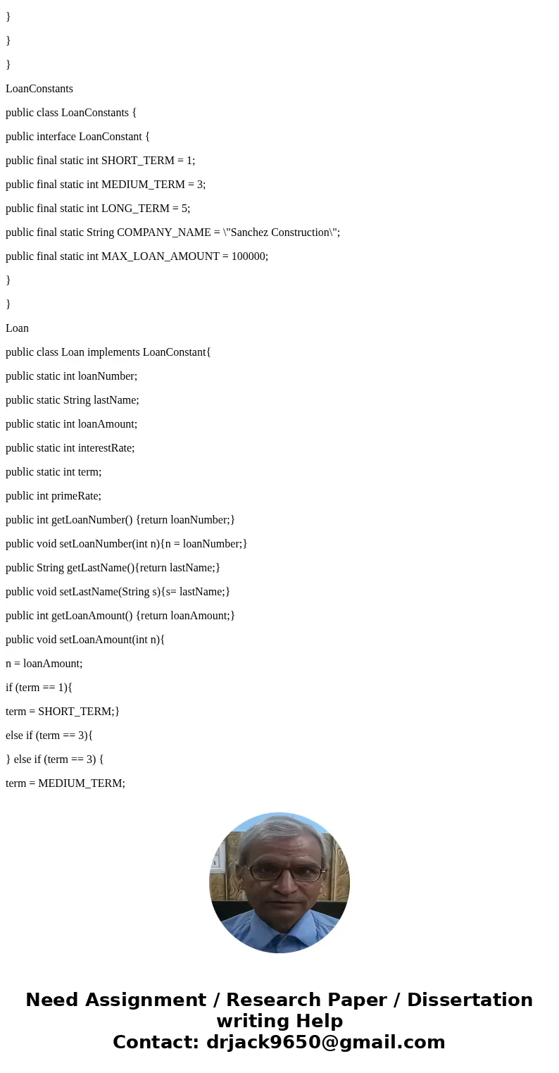 Thanks! Sanchez Construction Loan Co. makes loans of up to $100,000 for construction projects. There are two categories of Loans-those to businesses and those t