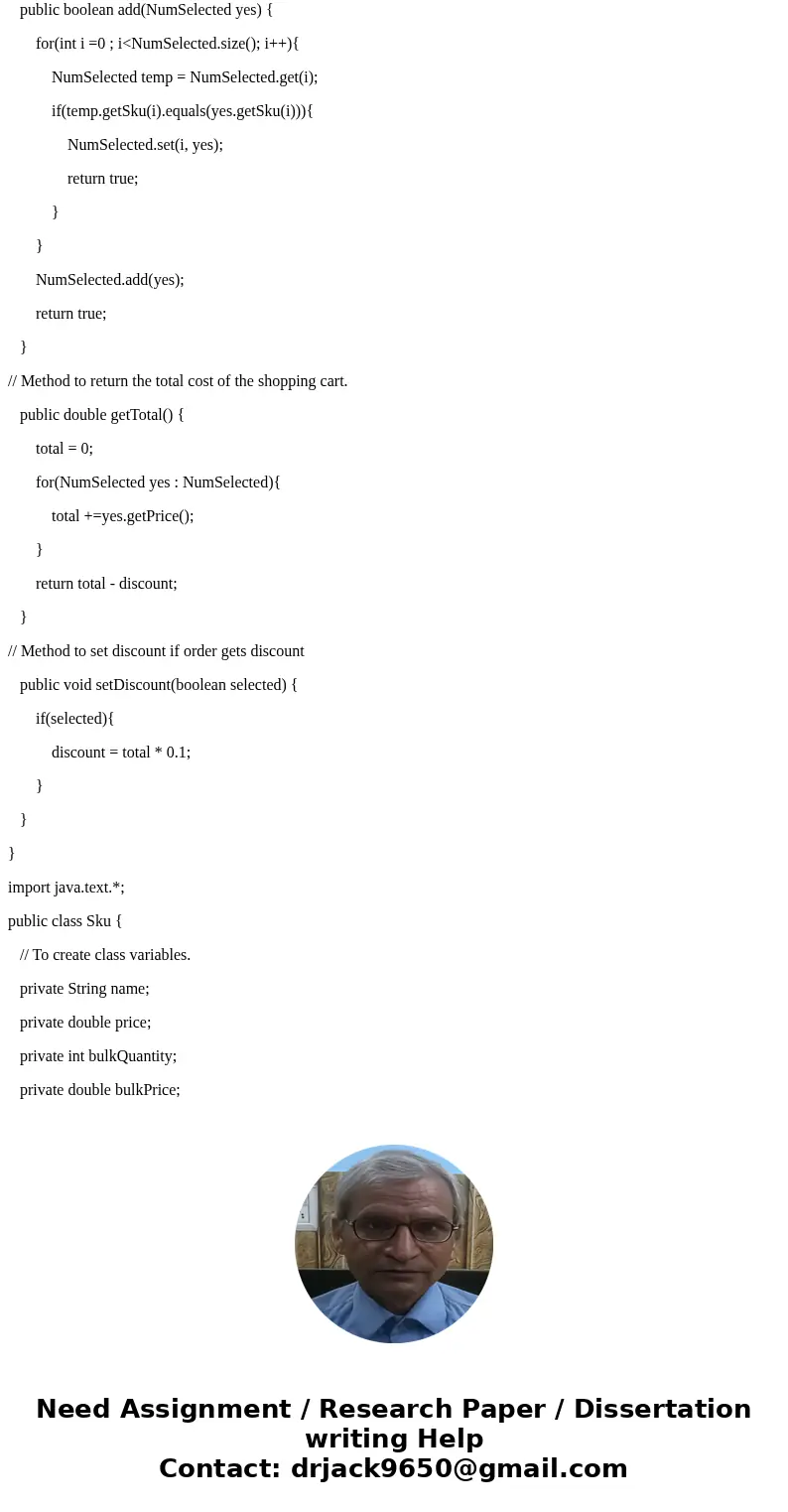 These are my four classes, I need help with the shoppingCart class that extends ArrayList<NumSelected> to get it to work. I need to have a super() in my s