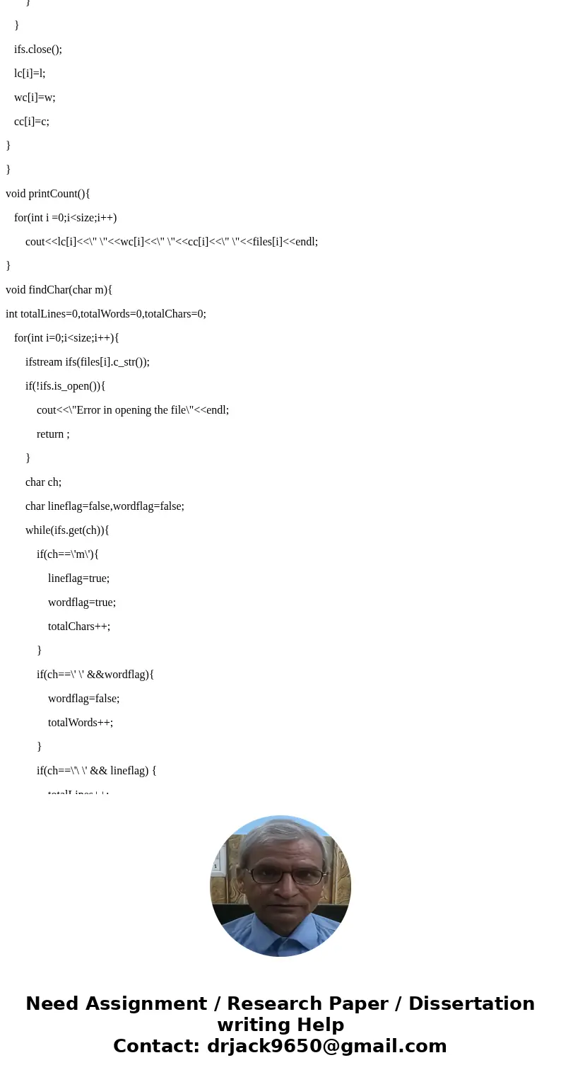 This assignment involves writing a C++ program to identify and count lines, words, and characters. For the purpose of this assignment, we define a “word” as a s This assignment involves writing a C++ program to identify and count lines, words, and characters. For the purpose of this assignment, we define a “word” as a s