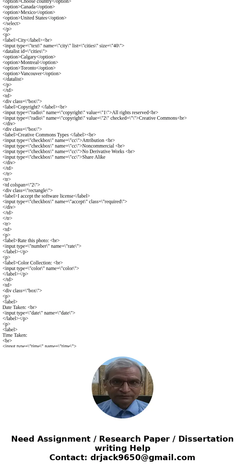 Use provided HTML file. Create *JavaScript file* to validate user input and process user input. Show the conformation window for Valid Submission. Title is requ Use provided HTML file. Create *JavaScript file* to validate user input and process user input. Show the conformation window for Valid Submission. Title is requ