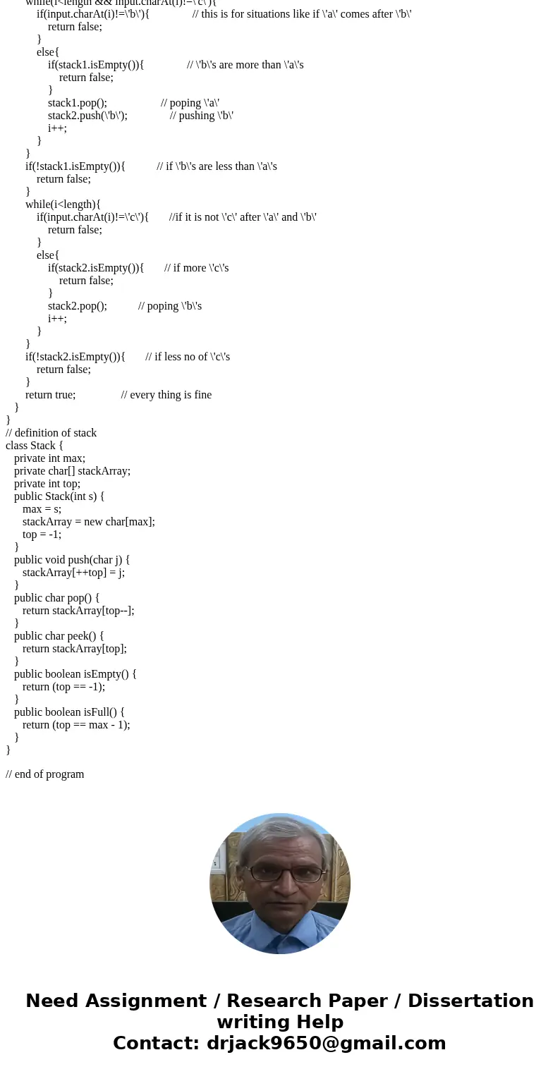 We discussed in class how a pushdown automaton with two stacks would be able to accept strings in the non-context-free language AnBnCn (“n a’s followed by n b’s We discussed in class how a pushdown automaton with two stacks would be able to accept strings in the non-context-free language AnBnCn (“n a’s followed by n b’s