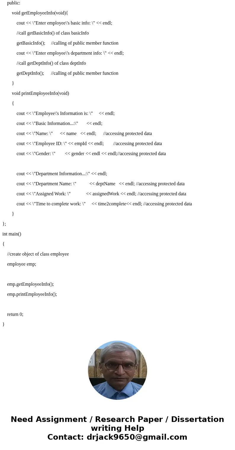  We want to create a C++ system that manages the employees of a pharmaceutical company. The company has two types of employees: Researchers and Administrators. 