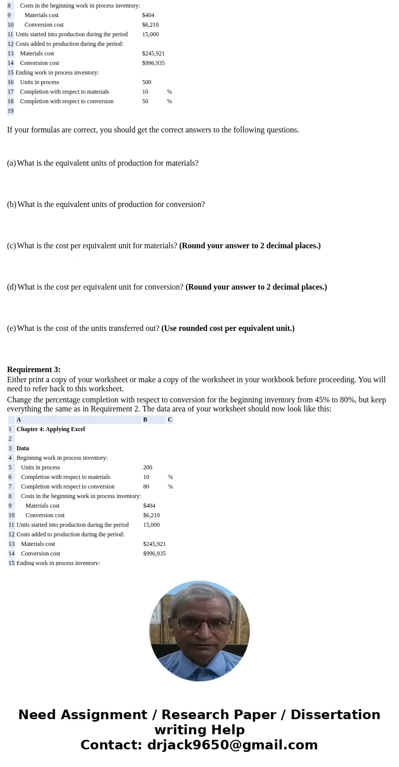  What is the equivalent units of production for conversion? What is the cost per equivalent unit for materials? (Round your answer to 2 decimal places.) What is
