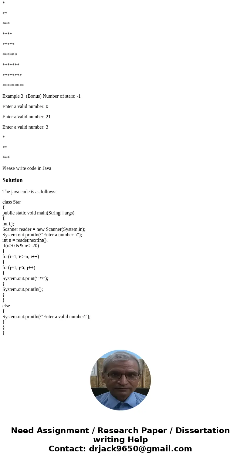 Write a program to display a right angle triangle of stars: Prompt the user for the number of stars that they want Display the triangle, where the first row has Write a program to display a right angle triangle of stars: Prompt the user for the number of stars that they want Display the triangle, where the first row has