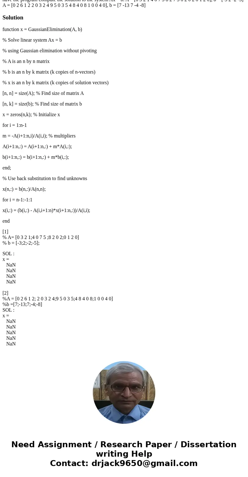 Write a program using MATLAB or Python for the system below using Gaussian elimination. For each system below, have the program compute the solution to the sys  Write a program using MATLAB or Python for the system below using Gaussian elimination. For each system below, have the program compute the solution to the sys