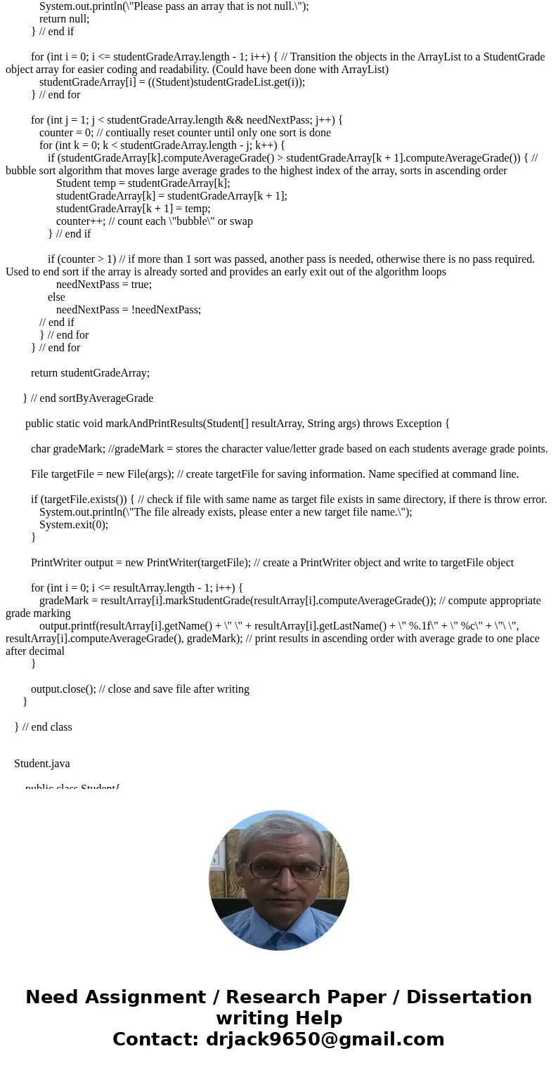 1. Write a Java program of student grading system. Your program will need two classes – class Student, and class StudentGrading. 2. Write a program of student g