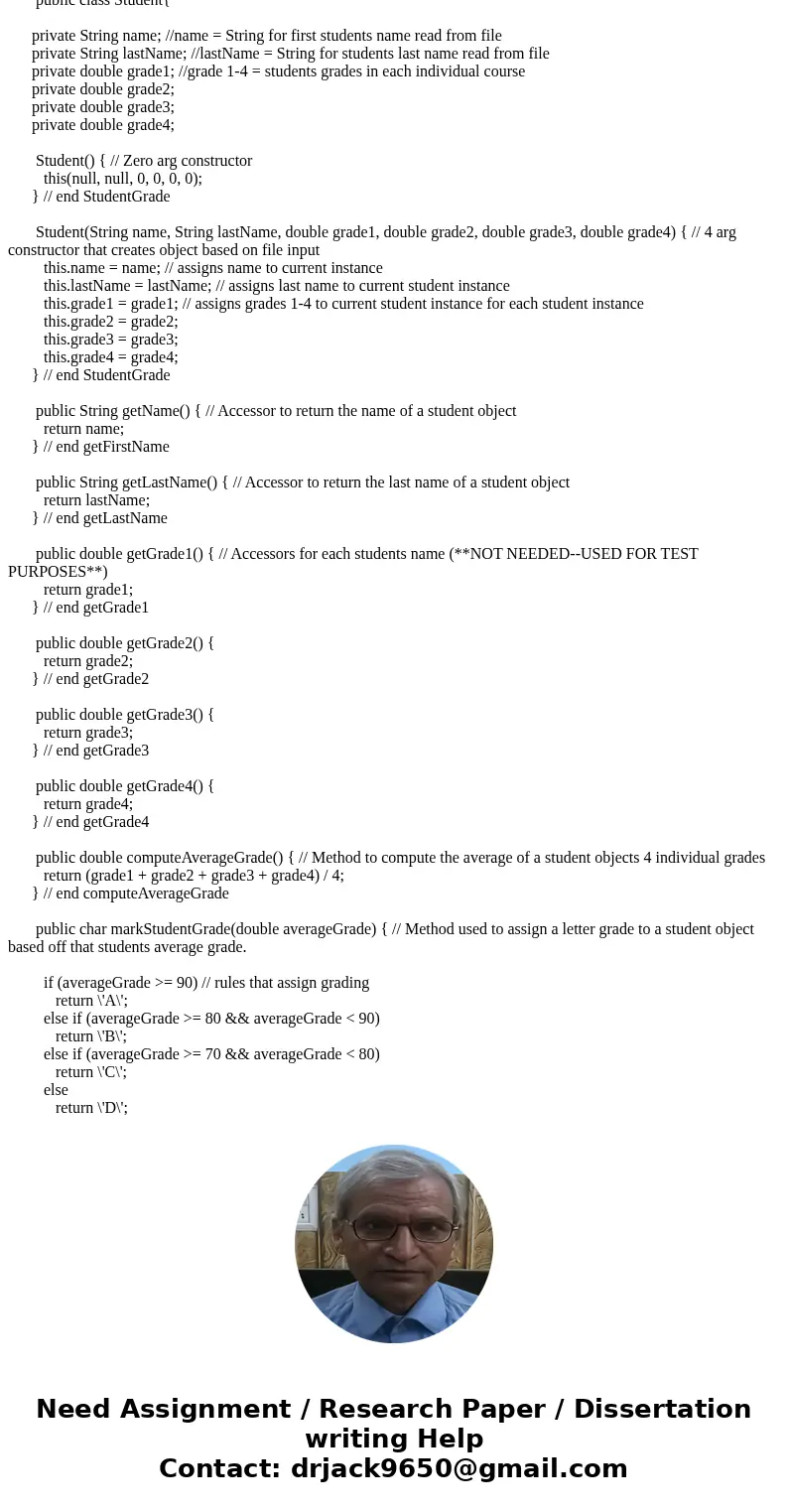 1. Write a Java program of student grading system. Your program will need two classes – class Student, and class StudentGrading. 2. Write a program of student g