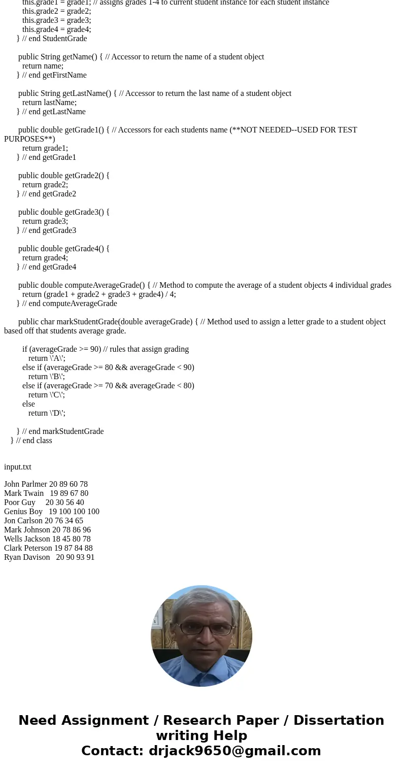 1. Write a Java program of student grading system. Your program will need two classes – class Student, and class StudentGrading. 2. Write a program of student g