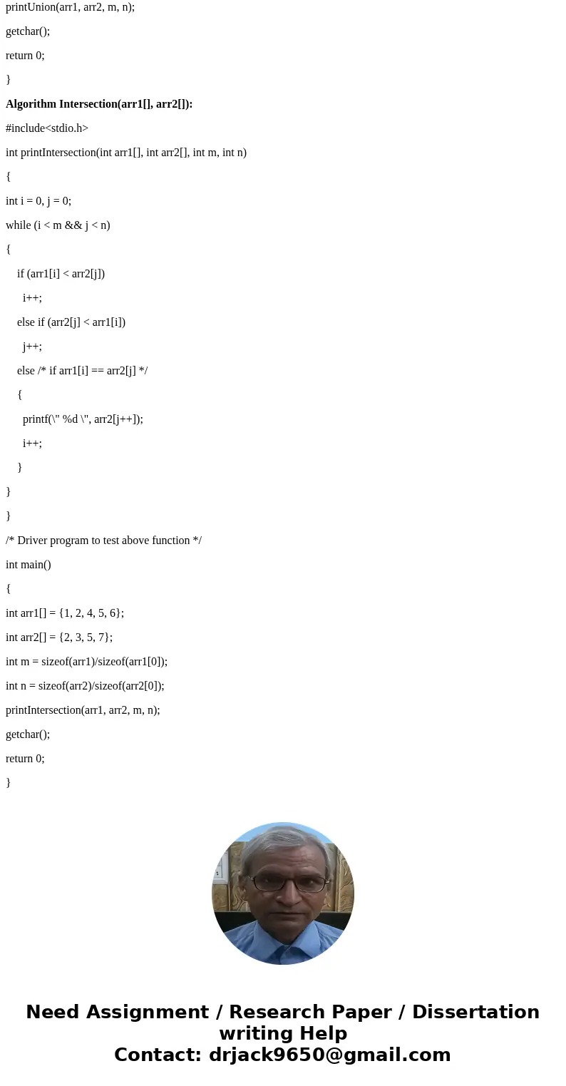  2) Write a function that will merge the contents oftwo sorted (ascending order) amays of the type DOUBLE values, use an insertion sort to sort two arrays first