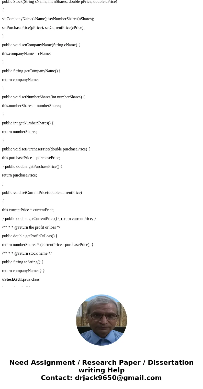Add persistent data storage to your Week 5 Lab using the MySQL Database. PROBLEM: Stocks4U Portfolio Management System The portfolio management system you devel