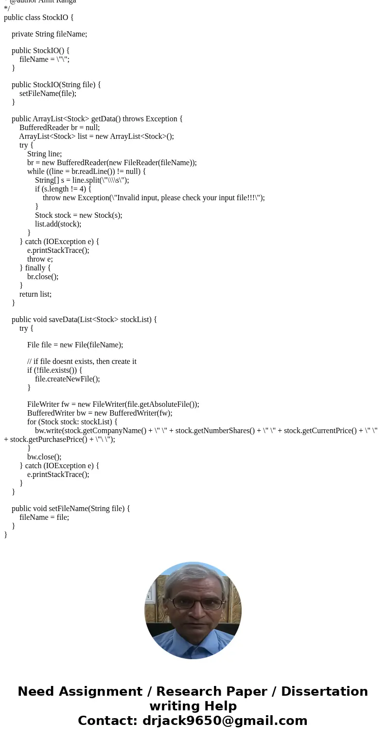 Add persistent data storage to your Week 5 Lab using the MySQL Database. PROBLEM: Stocks4U Portfolio Management System The portfolio management system you devel