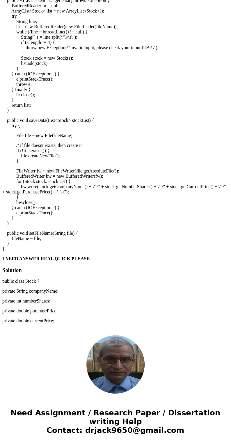 Add persistent data storage to your Week 5 Lab using the MySQL Database. PROBLEM: Stocks4U Portfolio Management System The portfolio management system you devel