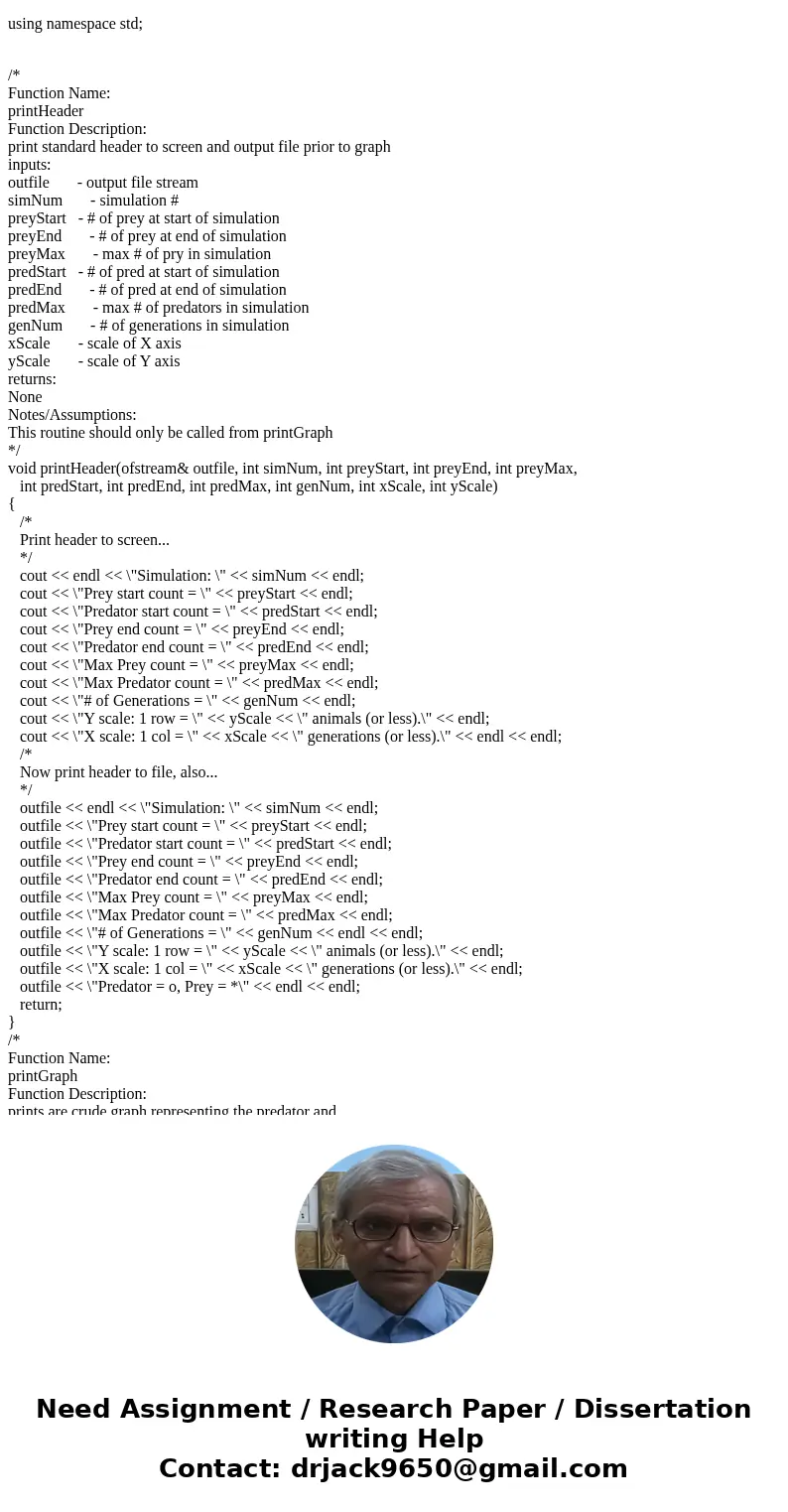 Answer in C++ I already did predator.cpp and prey.cpp, need help with predatorprey.cpp. Assignment Predator / Prey Objectives Reading from and writing to text f Answer in C++ I already did predator.cpp and prey.cpp, need help with predatorprey.cpp. Assignment Predator / Prey Objectives Reading from and writing to text f