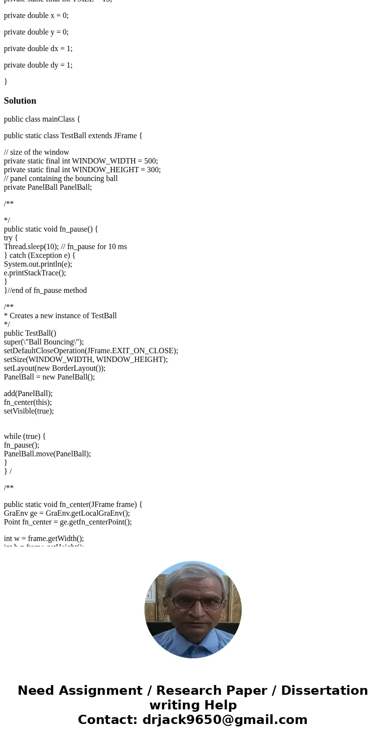 Create a Java application that creates a window in which multiple bouncing balls can be animated. have attached a text file of the source found on that site. Yo