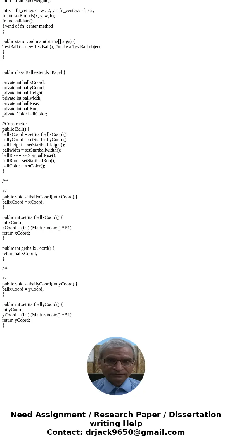 Create a Java application that creates a window in which multiple bouncing balls can be animated. have attached a text file of the source found on that site. Yo