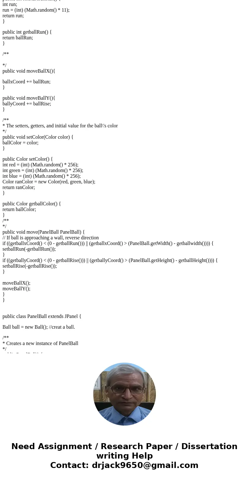 Create a Java application that creates a window in which multiple bouncing balls can be animated. have attached a text file of the source found on that site. Yo