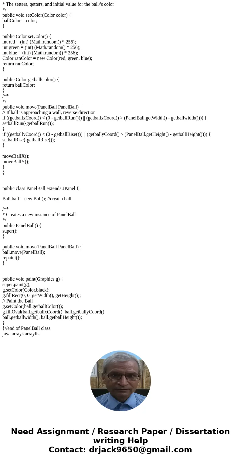 Create a Java application that creates a window in which multiple bouncing balls can be animated. have attached a text file of the source found on that site. Yo