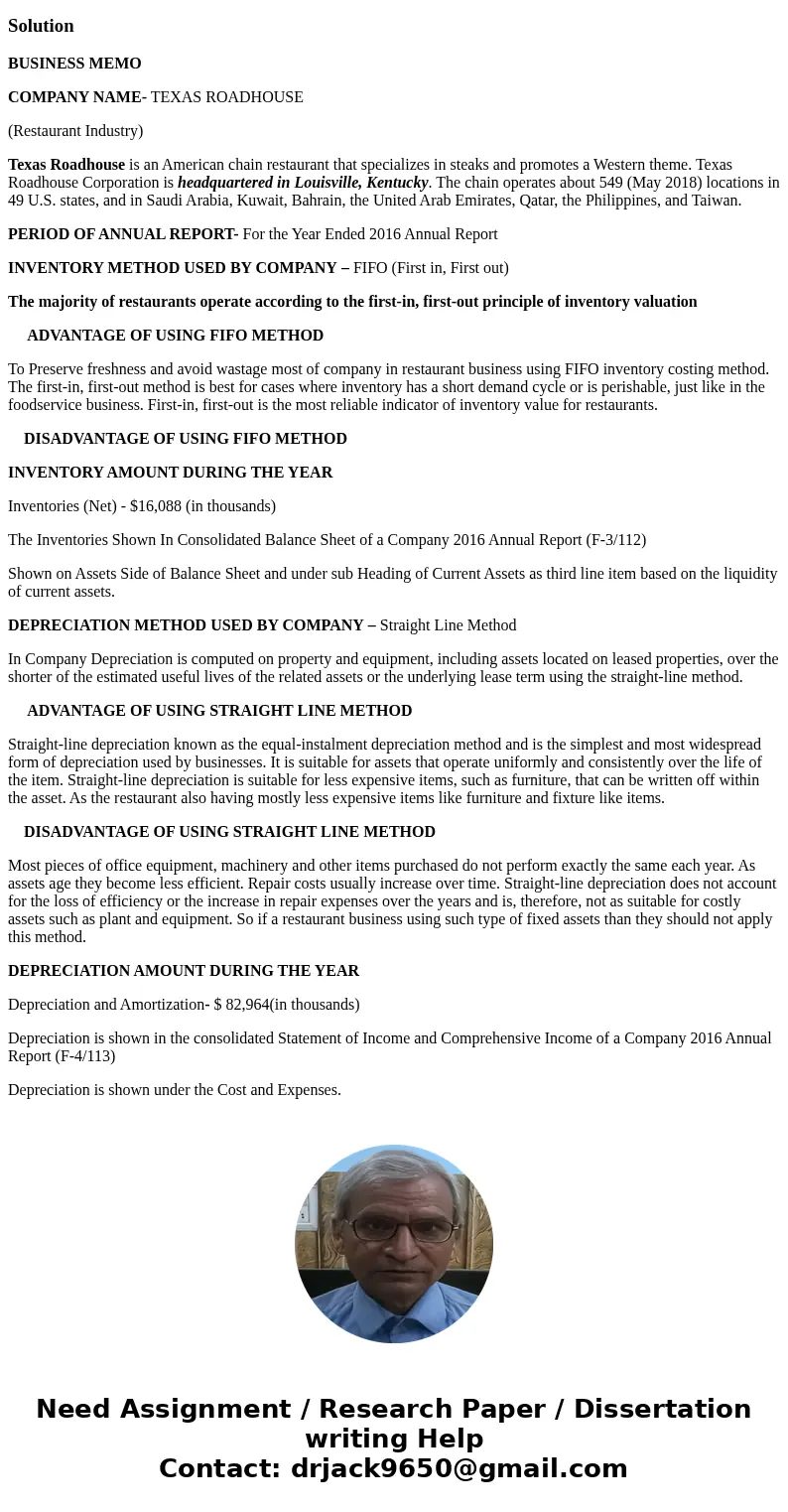 Create a memo based on the Annual Report of Texas Roadhouse in the link below http://www.annualreports.com/HostedData/AnnualReports/PDF/NASDAQ_TXRH_2016.pdf Nam Create a memo based on the Annual Report of Texas Roadhouse in the link below http://www.annualreports.com/HostedData/AnnualReports/PDF/NASDAQ_TXRH_2016.pdf Nam