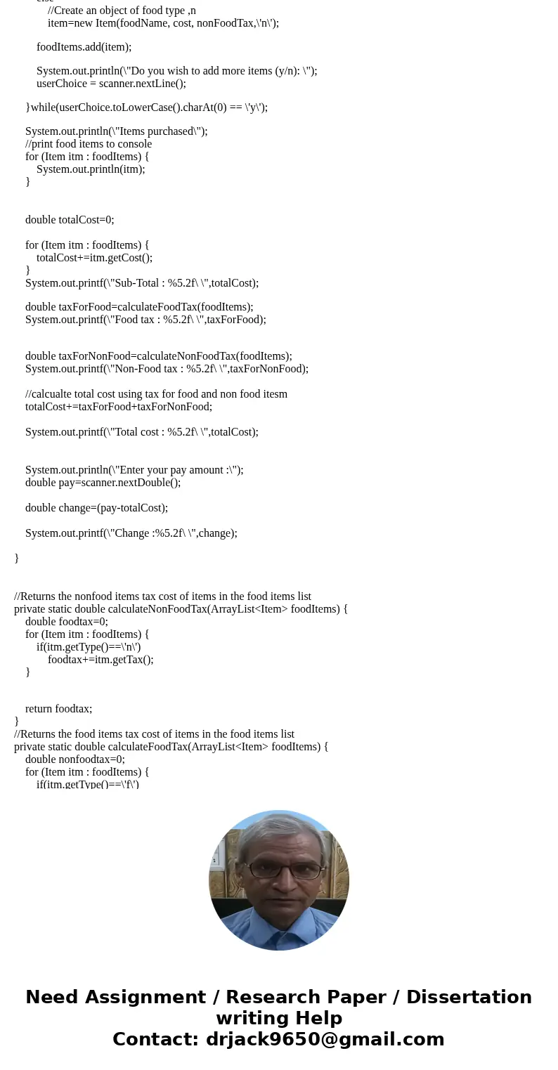 Create a program that simulates a standard Cash Register that means the following requirements: 1. Stores separate sales tax rates for food and non-food item. T