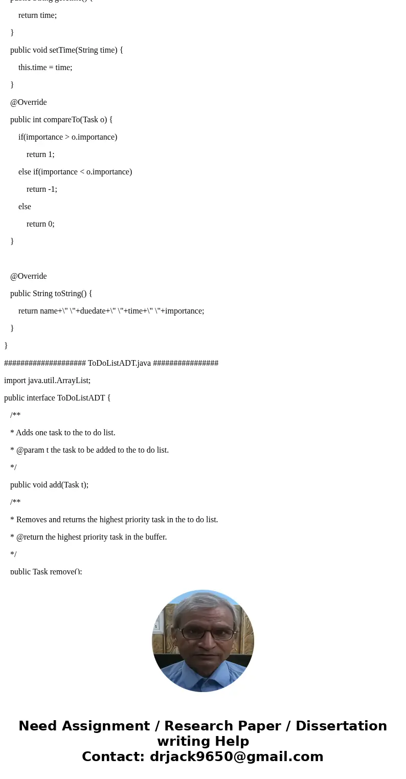 Create a to do list that manages tasks in a list. Implement it using the LinkedList API. (You may import ArrayList or List, but please do not import any other p Create a to do list that manages tasks in a list. Implement it using the LinkedList API. (You may import ArrayList or List, but please do not import any other p