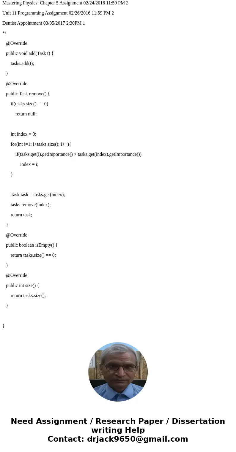 Create a to do list that manages tasks in a list. Implement it using the LinkedList API. (You may import ArrayList or List, but please do not import any other p Create a to do list that manages tasks in a list. Implement it using the LinkedList API. (You may import ArrayList or List, but please do not import any other p