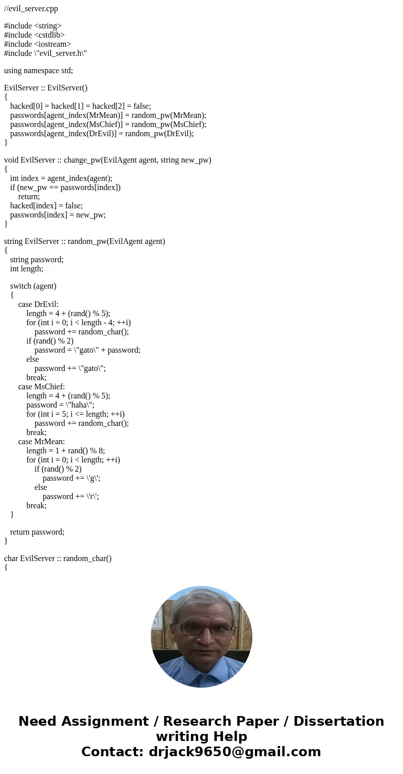 //evil_server.cpp #include <string> #include <cstdlib> #include <iostream> #include \