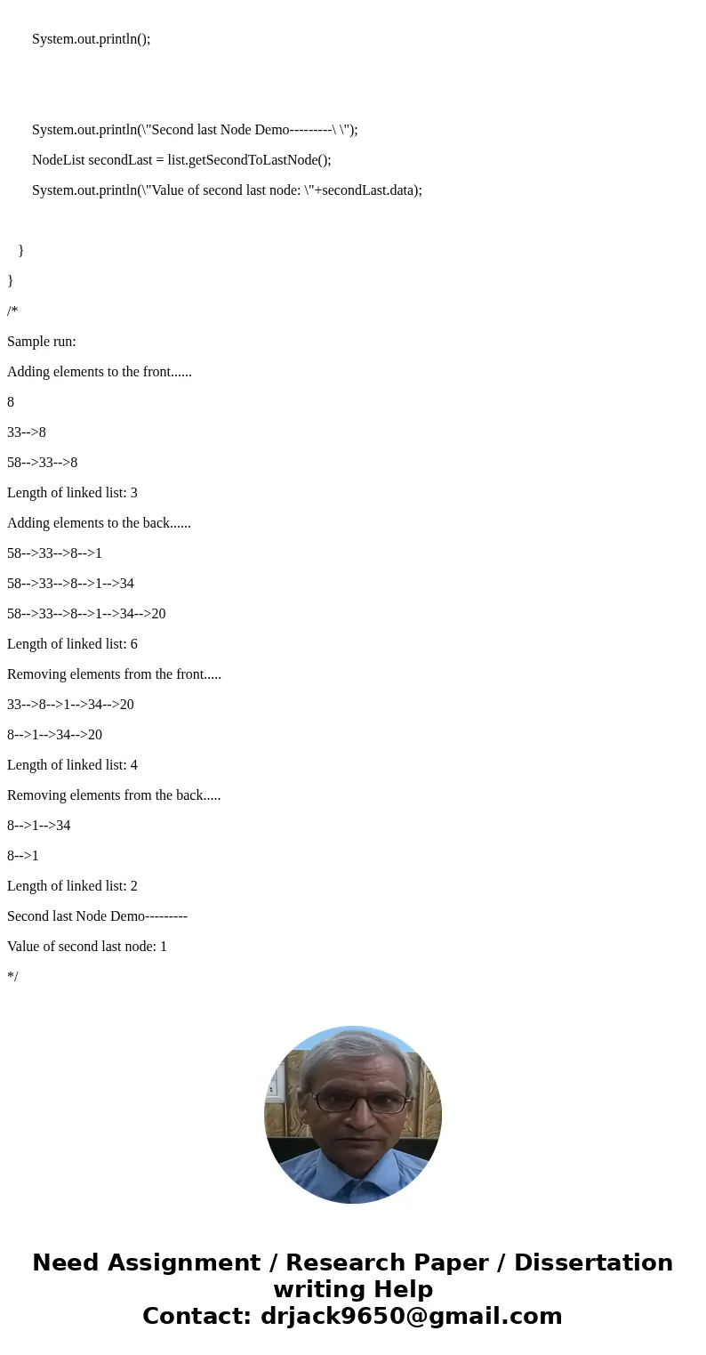 Give an algorithm for finding the second to last node in a singly linked list in which the last node is indicated by a null next reference. It needs to have a m Give an algorithm for finding the second to last node in a singly linked list in which the last node is indicated by a null next reference. It needs to have a m
