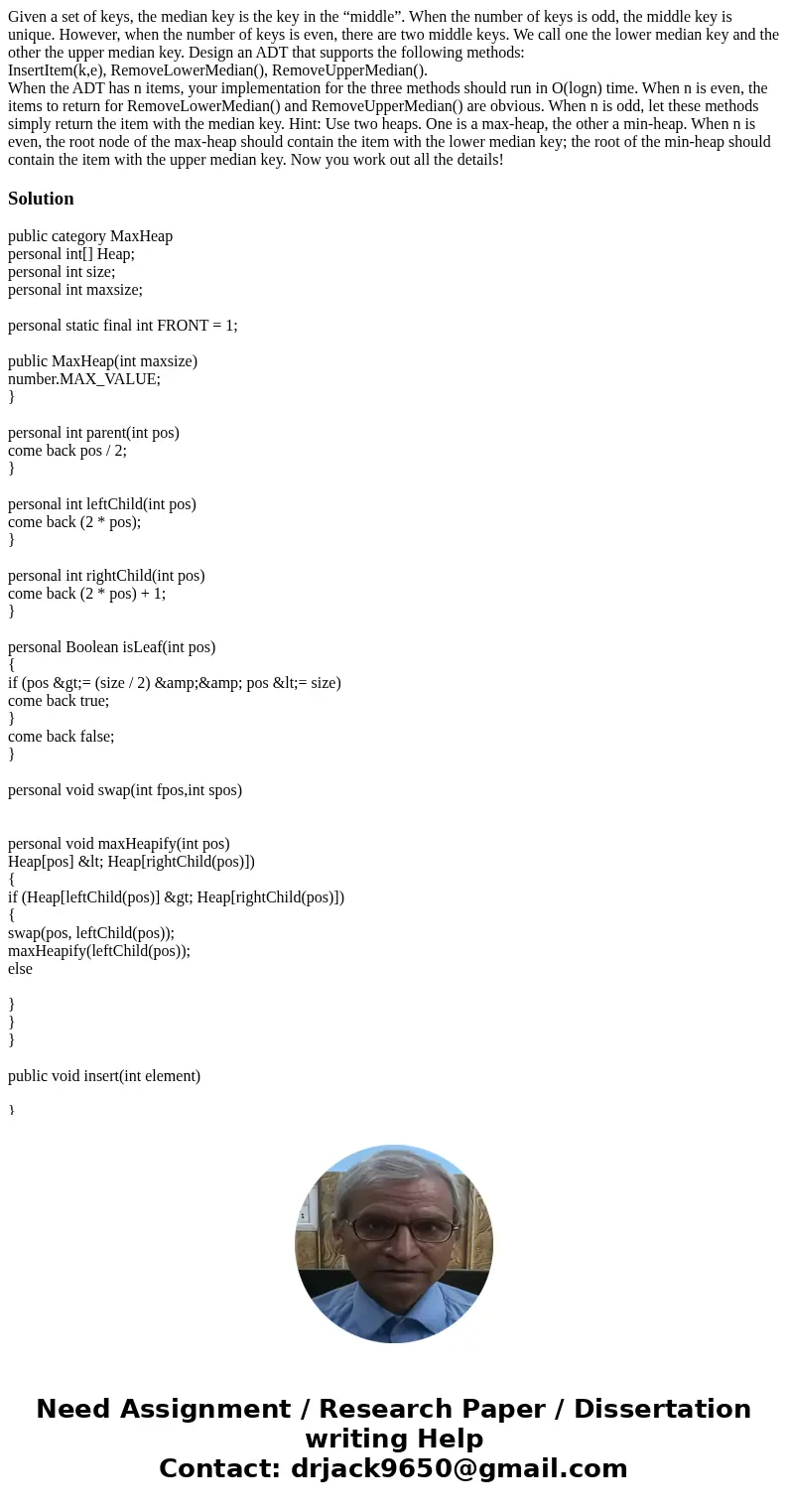 Given a set of keys, the median key is the key in the “middle”. When the number of keys is odd, the middle key is unique. However, when the number of keys is ev