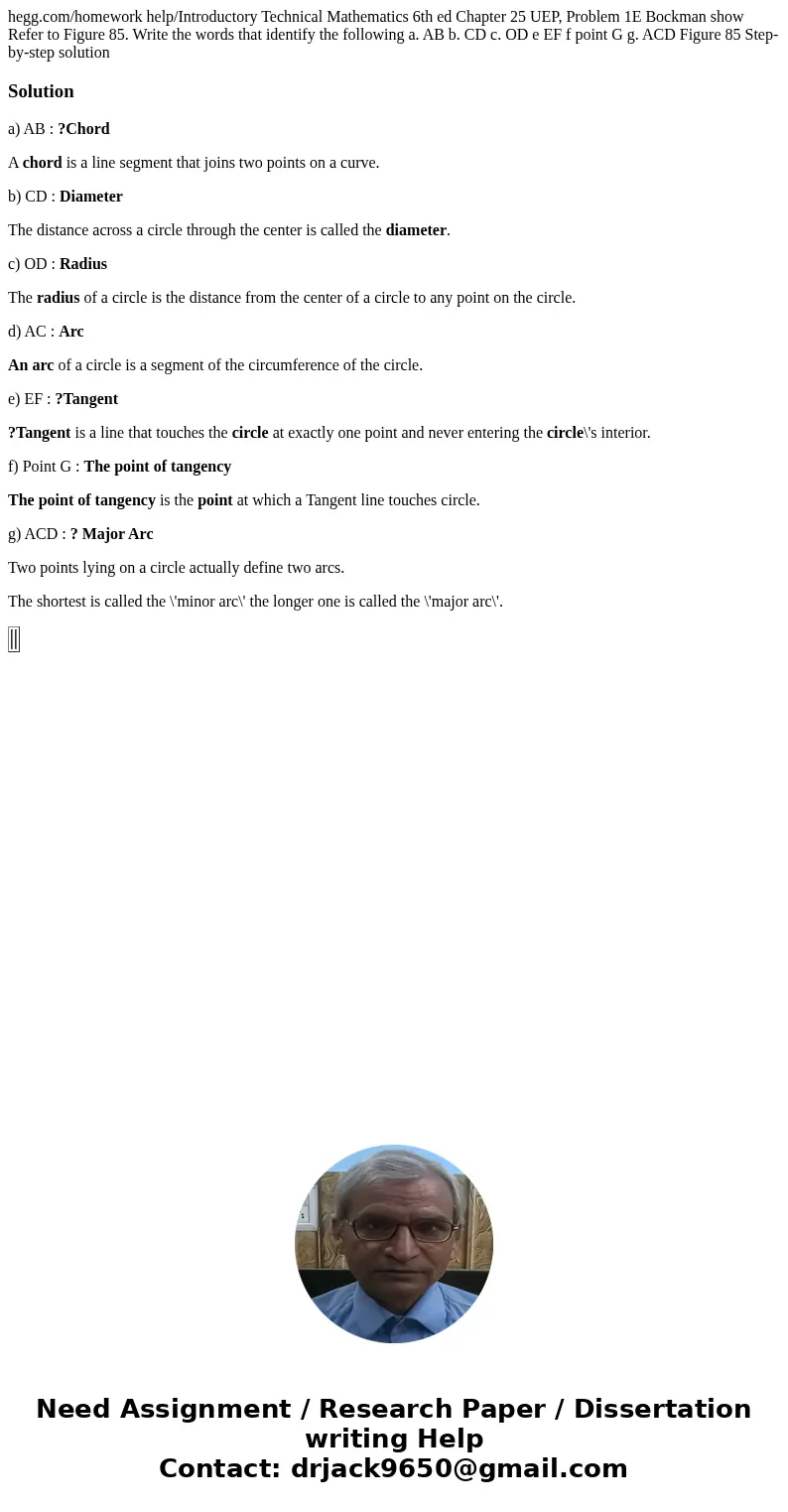 hegg.com/homework help/Introductory Technical Mathematics 6th ed Chapter 25 UEP, Problem 1E Bockman show Refer to Figure 85. Write the words that identify the   hegg.com/homework help/Introductory Technical Mathematics 6th ed Chapter 25 UEP, Problem 1E Bockman show Refer to Figure 85. Write the words that identify the
