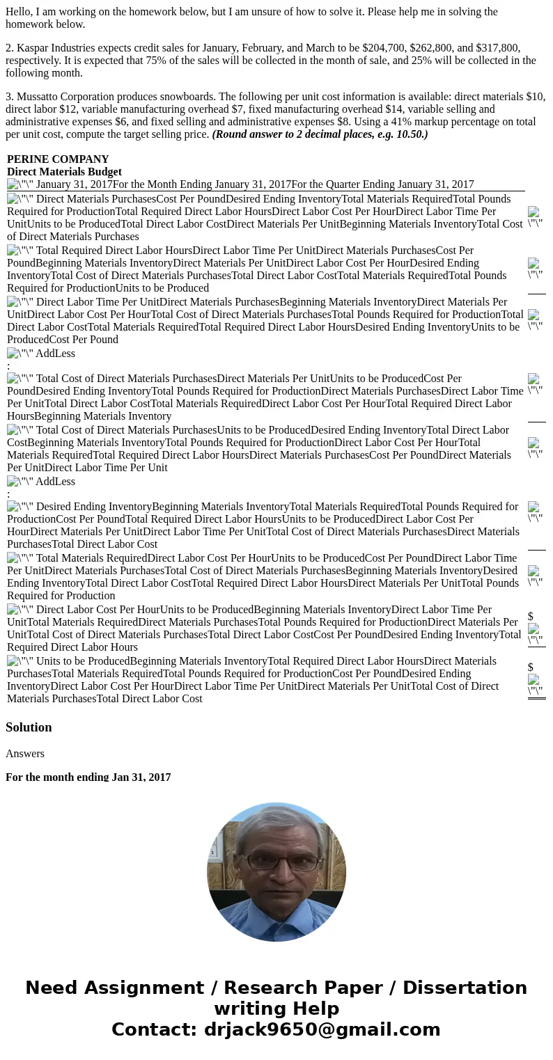 Hello, I am working on the homework below, but I am unsure of how to solve it. Please help me in solving the homework below. 2. Kaspar Industries expects credit