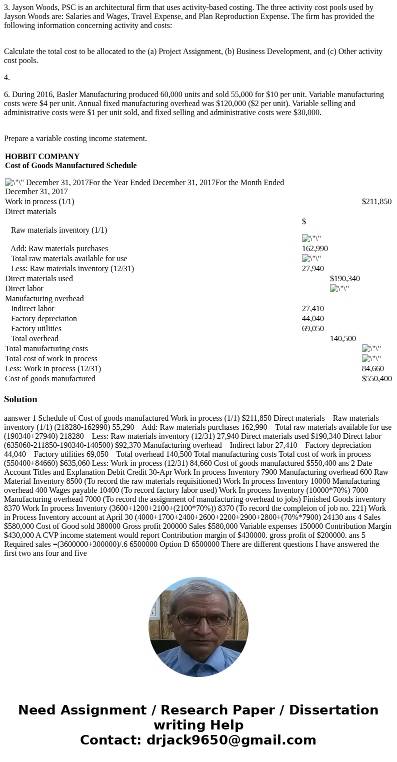 Hello, I am working on the homework below, but I am unsure of how to solve it. I would be very grateful for help in solving it. 1. An incomplete cost of goods m