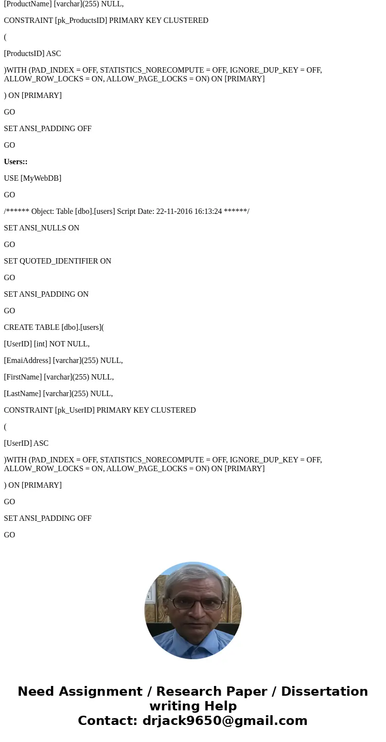 I am getting an error: msg 911, Level 16, State 1, Line 12 Database \'MyWebDB\' does not exist. Make sure that the name is entered correctly. This is my homewor I am getting an error: msg 911, Level 16, State 1, Line 12 Database \'MyWebDB\' does not exist. Make sure that the name is entered correctly. This is my homewor