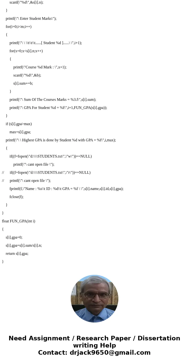 I need help with this question: For the following C struct: struct student { int studentId; char name[50]; char major[20]; float gpa; } Draw a type descriptor f